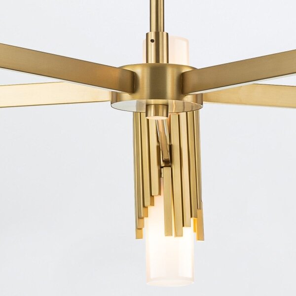 Elstead MARVELE10-AB-OPAL - Полилей с прът MARVELE 10xE14/40W/230V златен