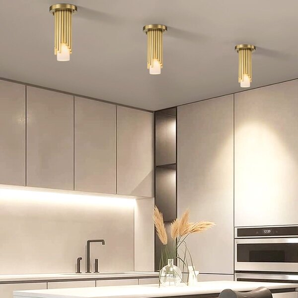 Elstead MARVELE-MP-AB-OPAL - Полилей на тръба MARVELE 1xE14/40W/230V златен