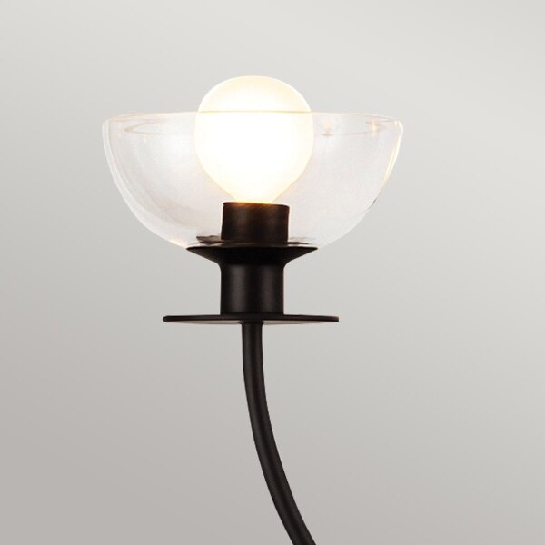 Alora Mood ALM-SYLVIA4-BK-CL - Полилей на метална тръба SYLVIA 4xE14/40W/230V черен