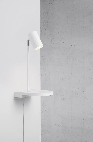 Nordlux - Стенна лампа с полица CODY 1xGU10/15W/230V бяла
