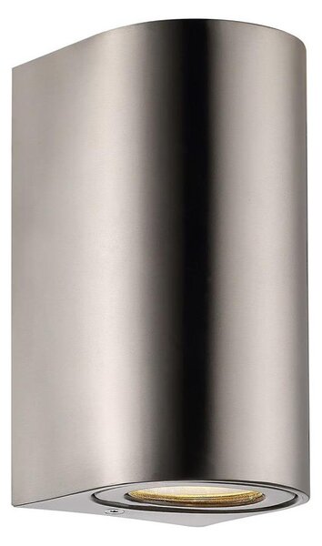 Nordlux - Външно стеннo осветително тяло CANTO 2xGU10/28W/230V IP44 неръждаема стомана