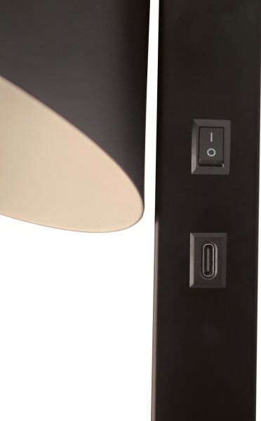 Nordlux - Стенна лампа с USB WILMER 1xE14/40W/230V черна