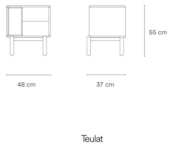 Тъмно сиво нощно шкафче Corvo - Teulat