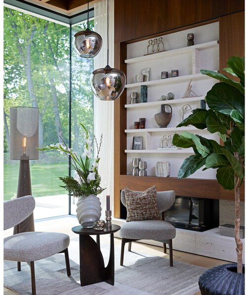 Кафява подова лампа с текстилен абажур (височина 180 cm) Micky – Light & Living