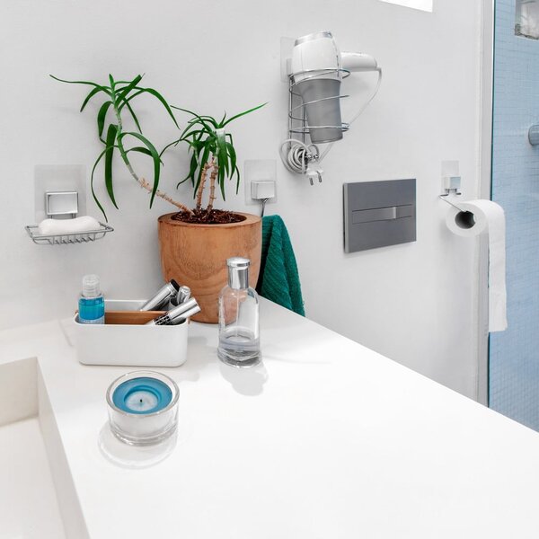 Самозалепващ се държач от хромирана стомана за тоалетна хартия Bestlock Magic Bath - Compactor