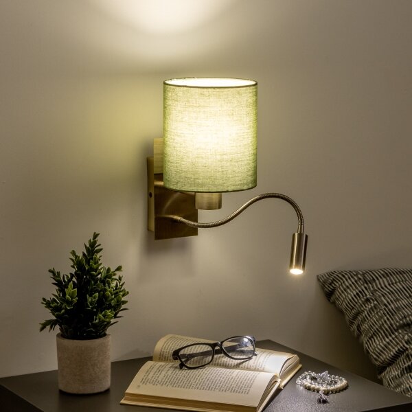Brilagi - LED Аплик NUBILA 1xE27/25W/230V + LED/3W месинг/зелен