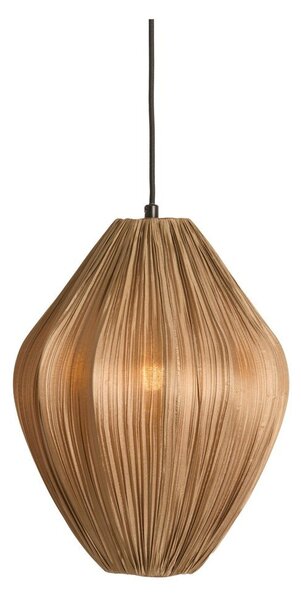Кафяво висящо осветително тяло с текстилен абажур ø 12 cm Verita – Light & Living
