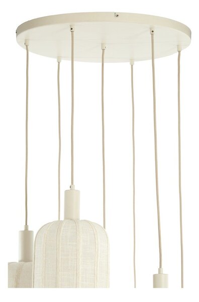 Кремаво висящо осветително тяло с текстилен абажур ø 50 cm Tufia – Light & Living