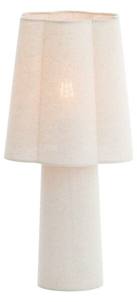 Бяла настолна лампа с текстилен абажур (височина 50 cm) Musaby – Light & Living