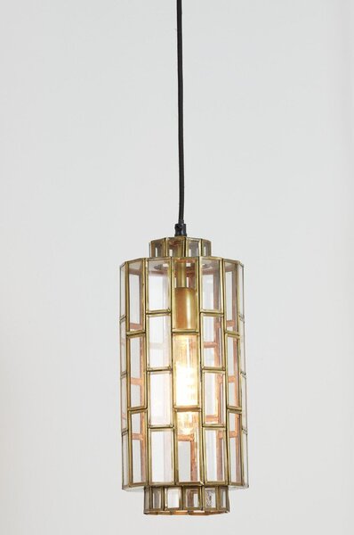 Висящо осветително тяло в бронзов цвят със стъклен абажур Søstrene – Light & Living