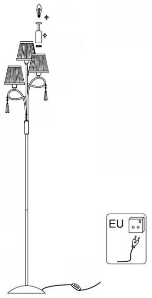 Searchlight EU5033CC - Лампион SIMPLICITY 3xE14/60W/230V хром