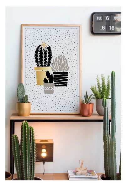 Постер в рамка Семейство кактуси, 40 x 60 cm Cactus Pottery - Really Nice Things