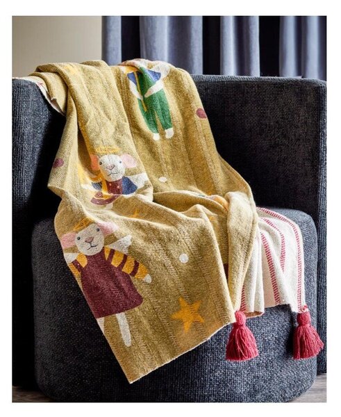 Одеяло с коледен мотив от рециклиран памук 130x160 cm Peo – Bloomingville
