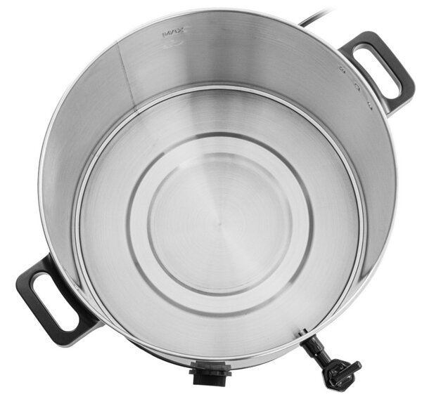 Електрически съд за пастьоризация и варене Adler AD 4538, 3000W, 28 л, 30-100°C, Поддържане на топлина, Светлинен индикатор, Инокс/черен