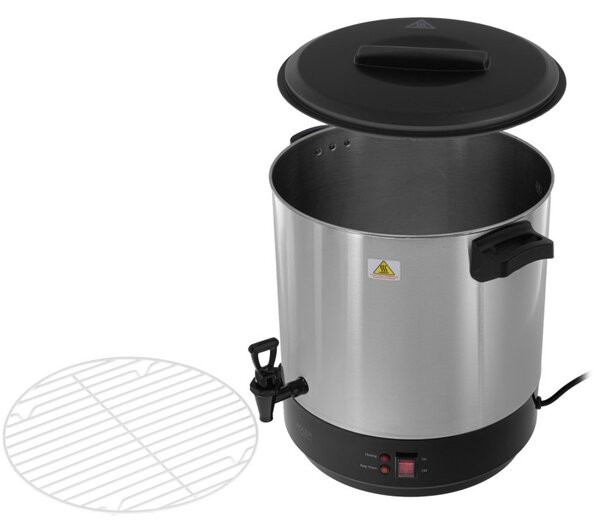 Електрически съд за пастьоризация и варене Adler AD 4538, 3000W, 28 л, 30-100°C, Поддържане на топлина, Светлинен индикатор, Инокс/черен