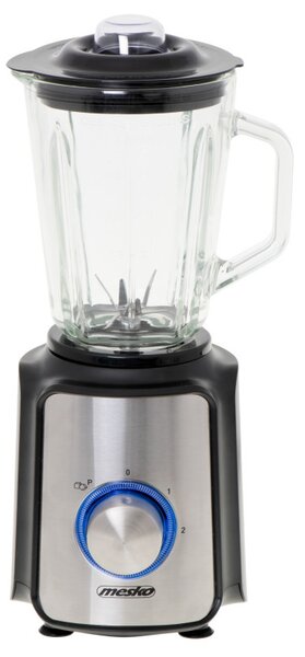 Блендер Mesko MS 4080, 1200W, 1.5 л, 21000 об/мин, 6 ножа, 2 скорости + пулс, Капак с отвор, Инокс/черен