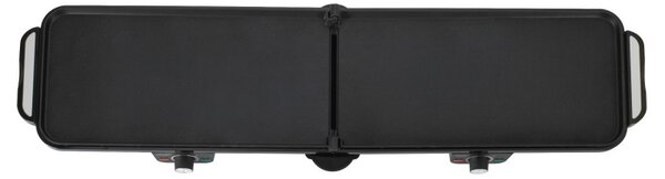 Двойна сгъваема електрическа скара Adler AD 6617, 3000W, Отваряне на 180°, 96х26 см, Незалепващи плочи, 2 термостата, Тавичка за мазнина, Черен