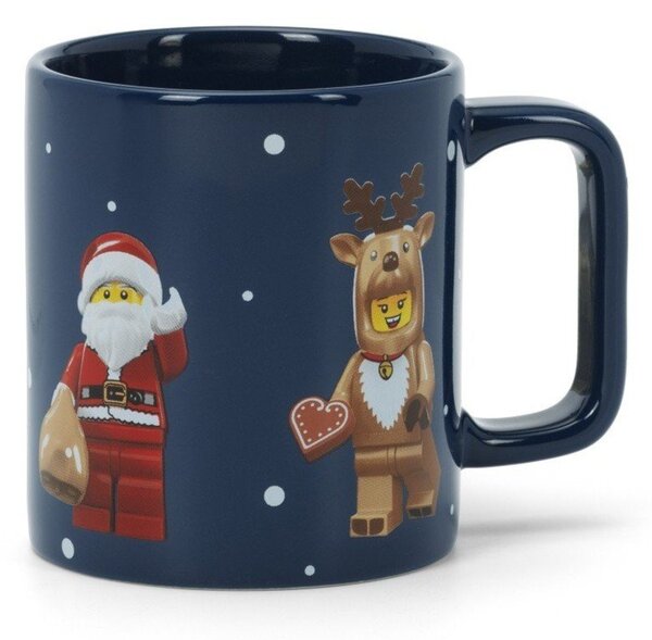 Тъмносиня керамична детска чаша 300 ml Christmas Minifigures – LEGO®