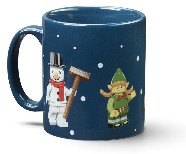 Тъмносиня керамична детска чаша 300 ml Christmas Minifigures – LEGO®