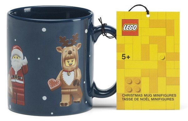 Тъмносиня керамична детска чаша 300 ml Christmas Minifigures – LEGO®