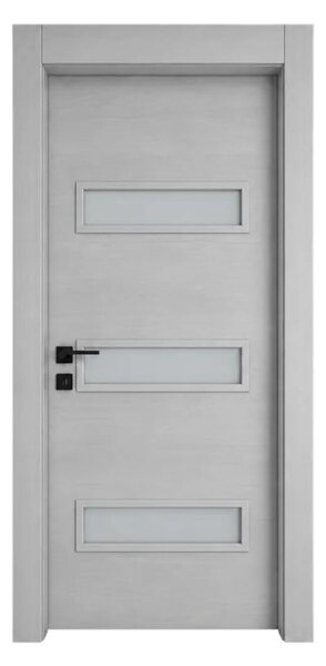 Интериорна врата с каса EUROSTILL MILANO с остъкление TW 78x205 cm Орех Шерин