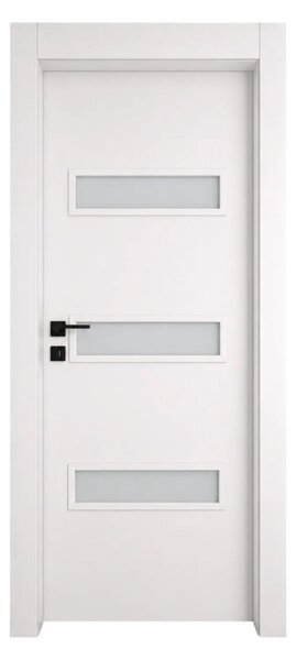 Интериорна врата с каса EUROSTILL MILANO с остъкление TW 78x205 cm Бяло