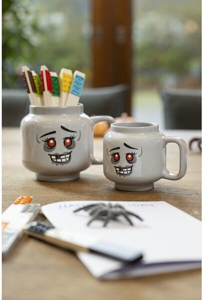 Сива керамична детска чаша за лате 255 ml Zombie – LEGO®