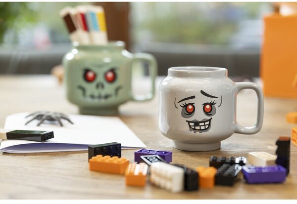 Сива керамична детска чаша за лате 255 ml Zombie – LEGO®