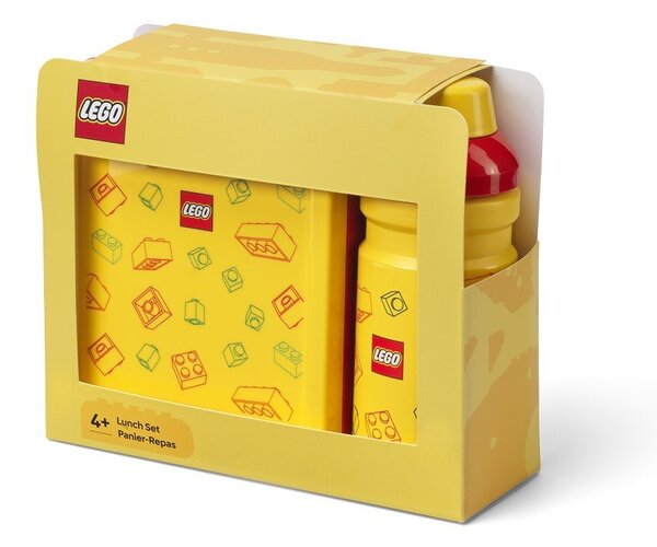 Жълти пластмасови детски кутии за храна 2 бр. Brick – LEGO®