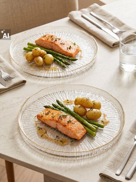 Sinsay - Чиния със златен кант - бял