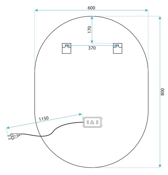 Огледало LED EGG 60x80 cm