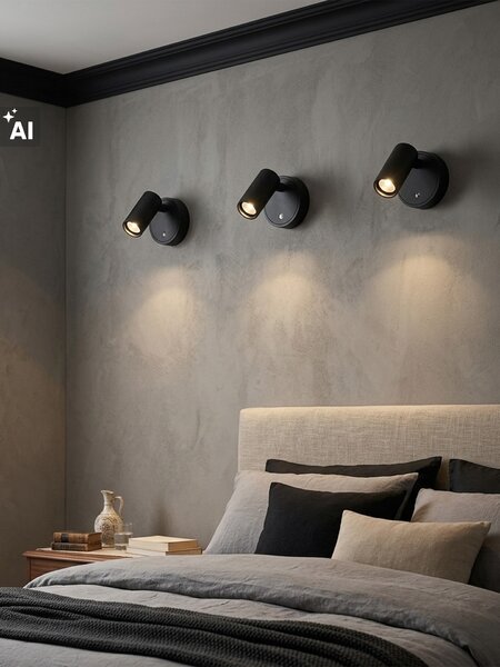 Sinsay - Самозалепваща LED стенна лампа - черeн