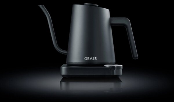 Електрическа кана за вода Graef Pour-over GK502, 1200W, 900 мл, 40-100°C, Keep Warm, Филтър, Чучур тип "Лебедова шия", Черен мат