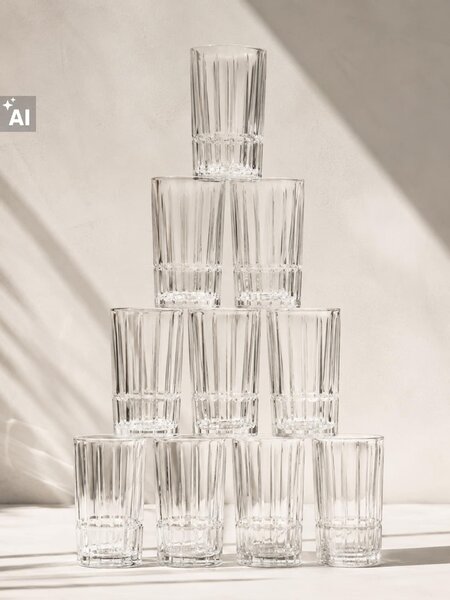 Sinsay - Чаши с релефен мотив 4 pack - clear