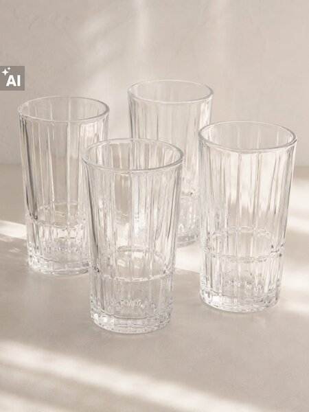 Sinsay - Чаши с релефен мотив 4 pack - clear