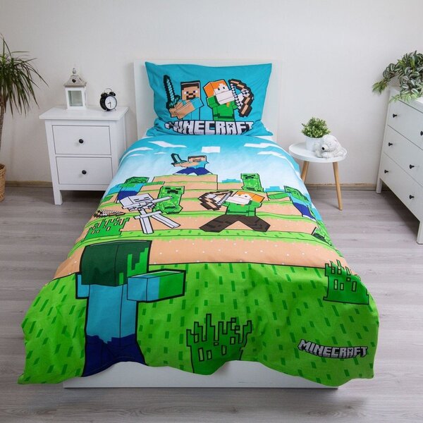 Единично памучно детско спално бельо 140x200 cm Minecraft "We got this" – Jerry Fabrics