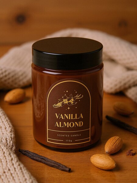 Sinsay - Ароматизирана свещ Vanilla & Almond - кaфяв