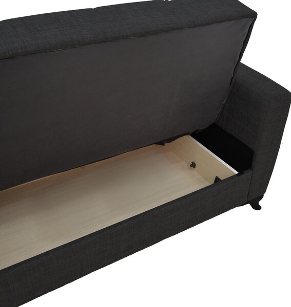 Двуместен диван с място за съхранение Modesto Pako Pako World Black 155x85x80 cm