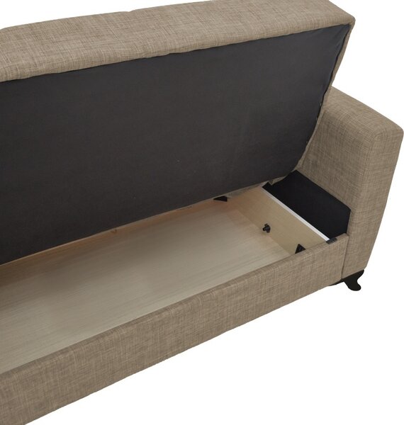 Двуместен диван с място за съхранение Modesto Pako Pako World Светлокафяв 155x85x80 cm