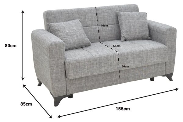 Двуместен диван с място за съхранение Modesto Pako Pako World Светлокафяв 155x85x80 cm