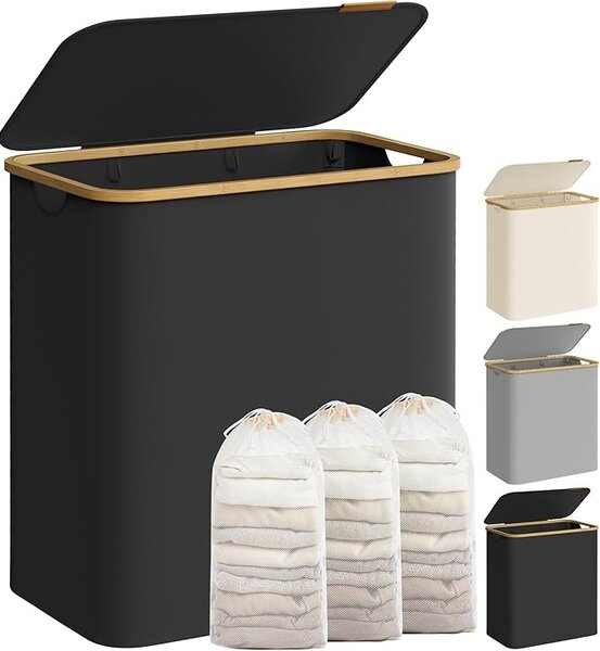 Кош за пране Black Songmics 60x38.5x38.5x70.5 cm