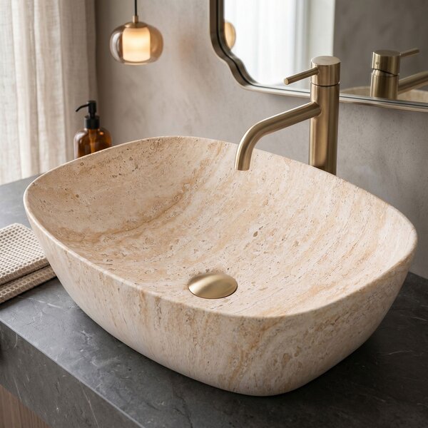 Умивалник за плот Rea Freja Travertine Matt