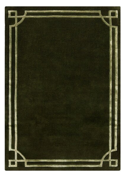 Тъмнозелен ръчно изработен вълнен килим 200x290 cm Gatsby – Flair Rugs