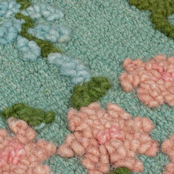 Ръчно изработен вълнен килим в цвят мента 160x230 cm Emilia Floral – Flair Rugs