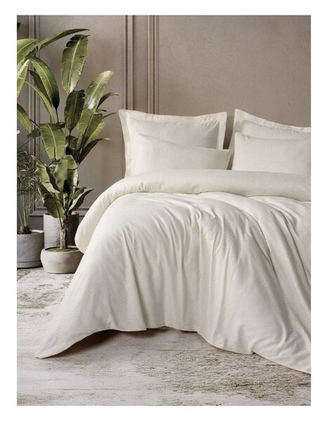 Бежово единично спално бельо от памук Renforcé 140x200 cm Checkered – Mila Home Luxury