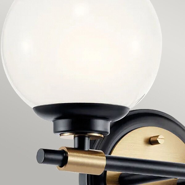 Kichler KL-BENNO2-BK-CPZ-LED Осветително тяло за баня BENNO 2xLED/3W/230V черно/златно IP44