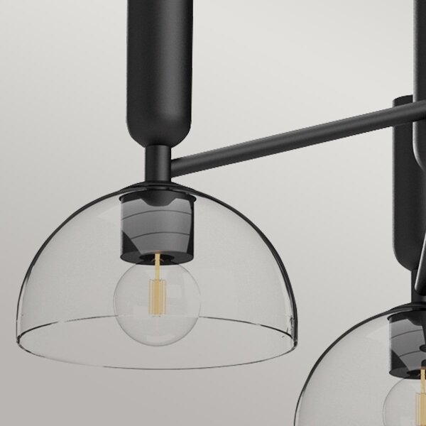 Alora Mood ALM-JUDE3-MB-CL - Полилей на прът JUDE 3xE27/60W/230V черен
