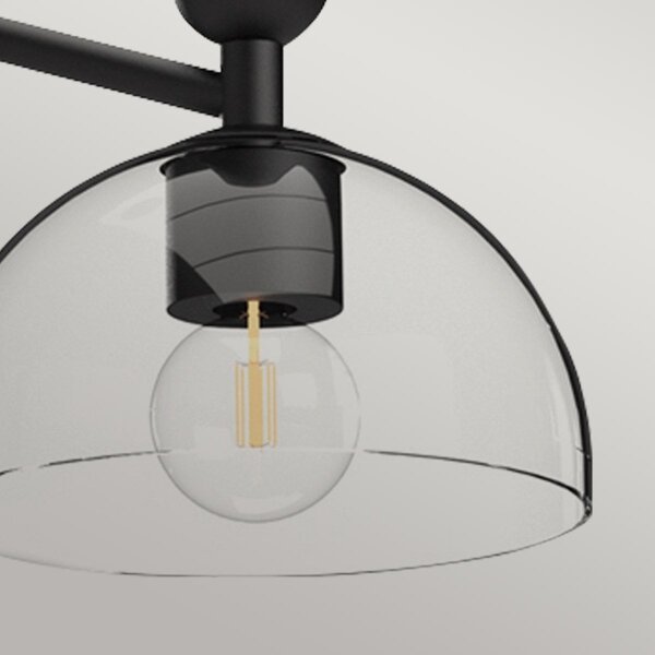 Alora Mood ALM-JUDE3-MB-CL - Полилей на прът JUDE 3xE27/60W/230V черен