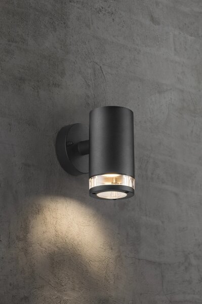Nordlux - Външен стенен аплик BIRK 1xGU10/28W/230V IP44 черен
