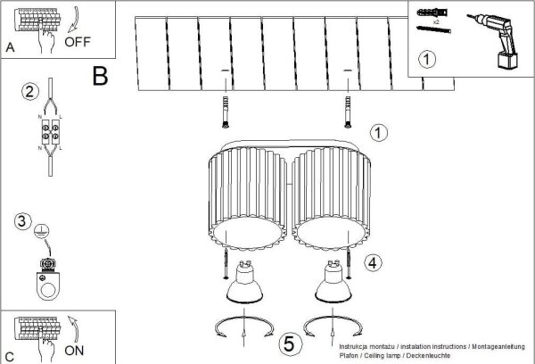 Sollux SL.1780 - Точково осветително тяло AURA 2xGU10/10W/230V бяло